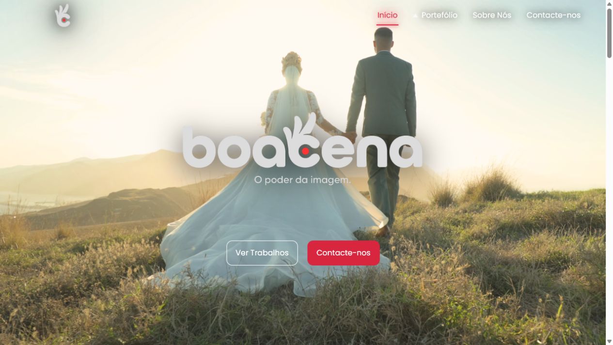 Página inicial do website Boa Cena Studios